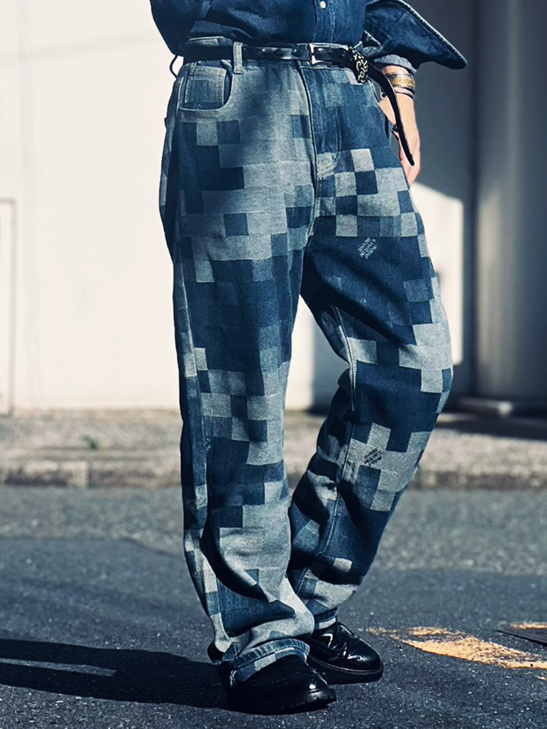 メンズ パッチワークデニム ストレートパンツ｜03 MOSAIC｜AmaDenim