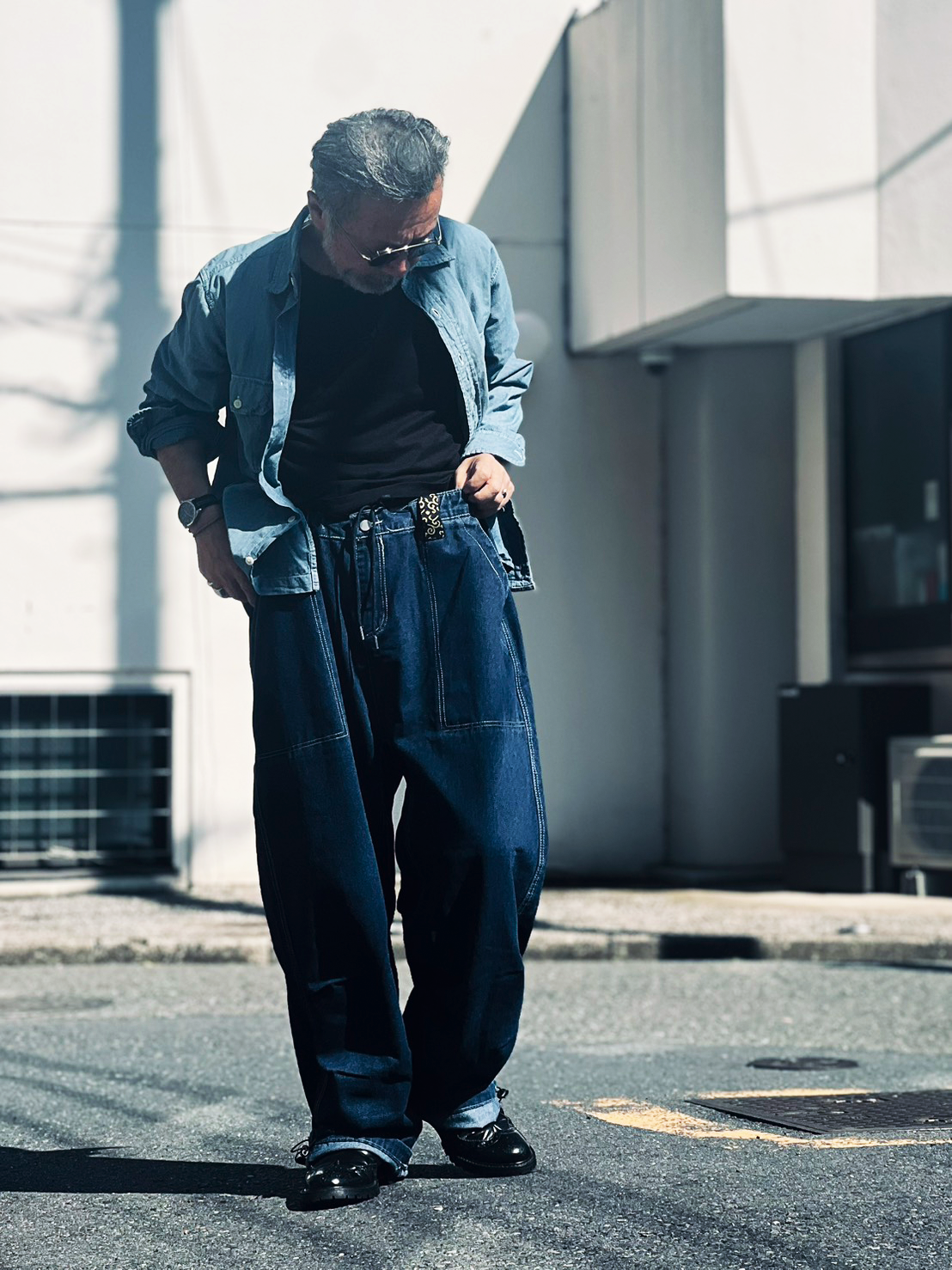 01 RELAX / Drawcord Wide Denim